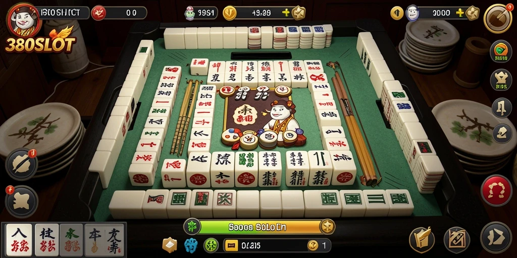 Screenshot gameplay 380SLOT menampilkan aksi seru permainan Mahjong.