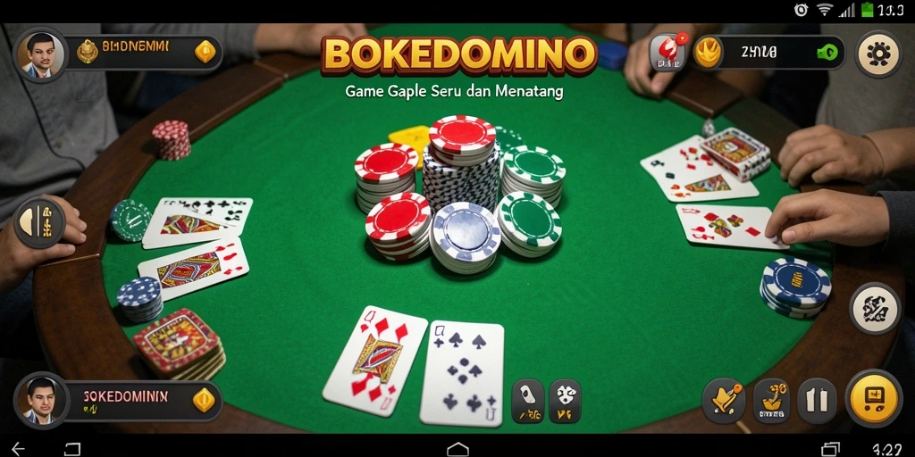 Tampilan gameplay BOKEDOMINO yang menarik dan interaktif.