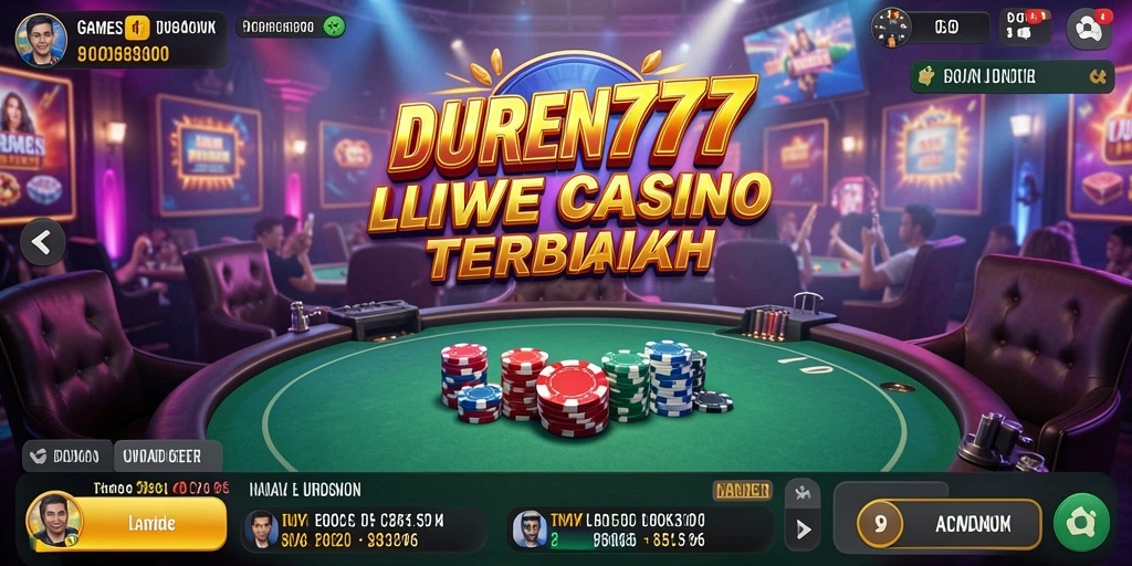 Tampilan gameplay DUREN777 yang mengasyikkan dengan dealer langsung.