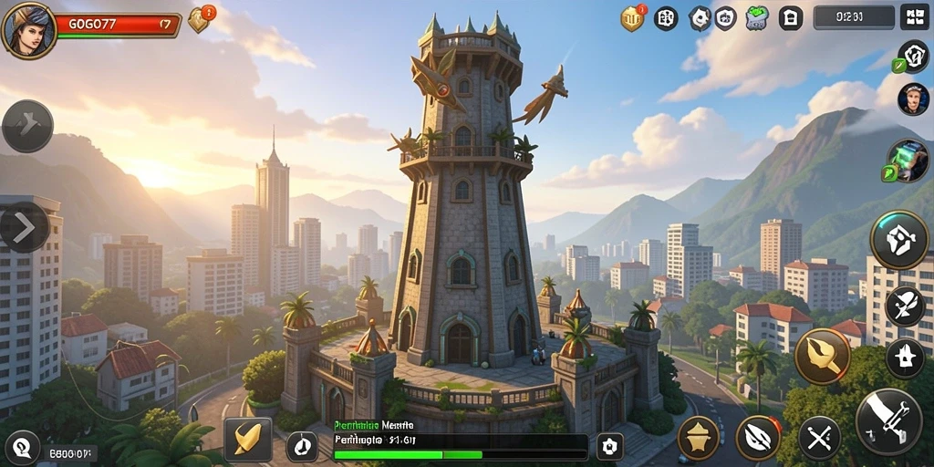 Tampilan gameplay GOGO77 yang menegangkan di Tower Defense.