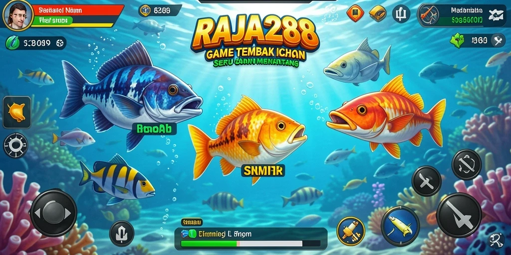 Tampilan menarik dari gameplay Tembak Ikan RAJA288.