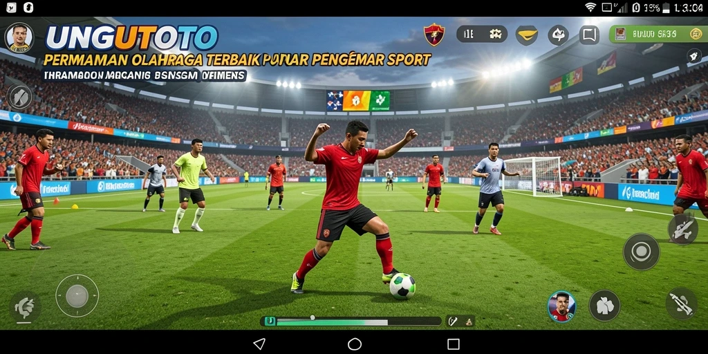 Tangkapan layar UNGUTOTO menampilkan aksi seru dalam permainan olahraga.