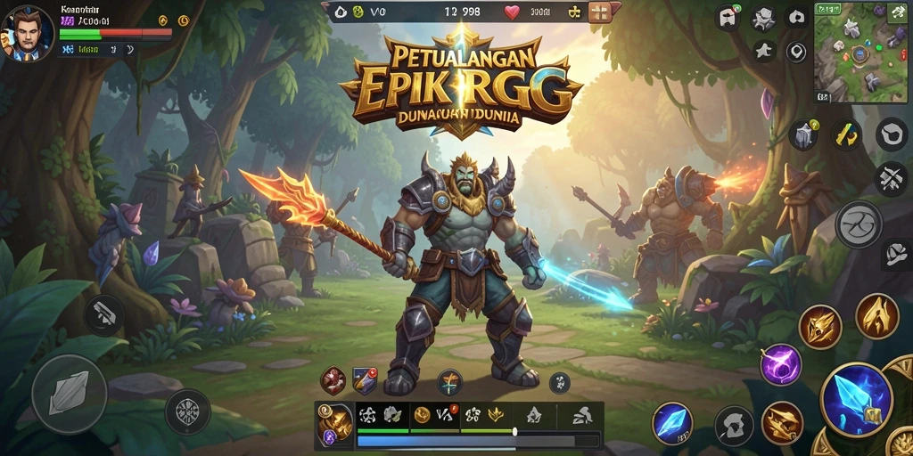 Screenshot V98 menampilkan aksi pertarungan yang mendebarkan dalam game RPG.