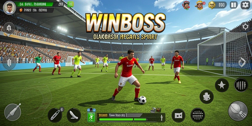 Screenshot gameplay <strong>WINBOSS</strong> menampilkan pertandingan olahraga yang seru dan kompetitif.